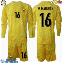France Mike Maignan #16 Goalkeeper Replica Home Minikit Euro 2024 Long Sleeve (+ pants)